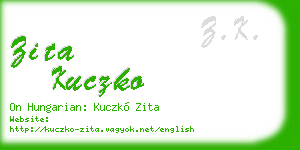 zita kuczko business card